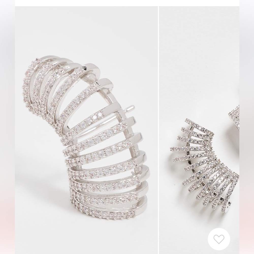 π BY ADINA EDEN Pave Fancy Cage Stud Earrings - Picture 4 of 4